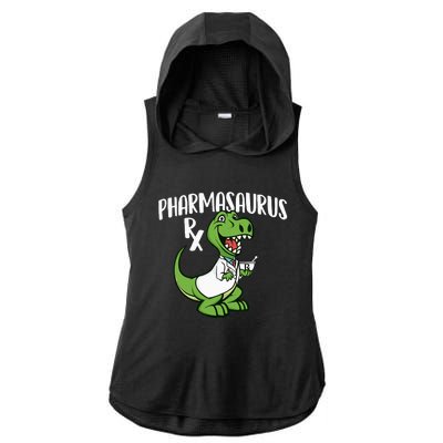 Pharmasaurus Rx Pharmacist Pharmacy Technician Apothecary Ladies PosiCharge Tri-Blend Wicking Draft Hoodie Tank