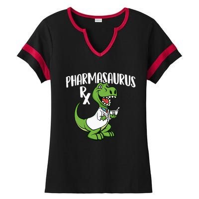 Pharmasaurus Rx Pharmacist Pharmacy Technician Apothecary Ladies Halftime Notch Neck Tee