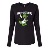 Pharmasaurus Rx Pharmacist Pharmacy Technician Apothecary Womens Cotton Relaxed Long Sleeve T-Shirt