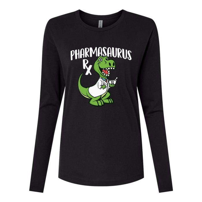 Pharmasaurus Rx Pharmacist Pharmacy Technician Apothecary Womens Cotton Relaxed Long Sleeve T-Shirt