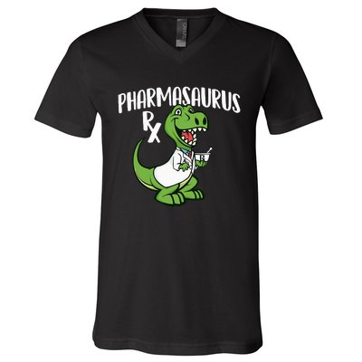 Pharmasaurus Rx Pharmacist Pharmacy Technician Apothecary V-Neck T-Shirt