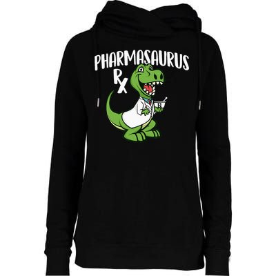 Pharmasaurus Rx Pharmacist Pharmacy Technician Apothecary Womens Funnel Neck Pullover Hood