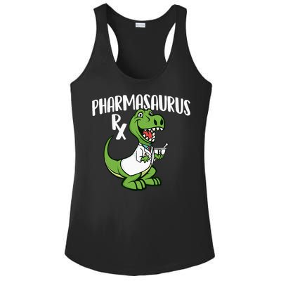 Pharmasaurus Rx Pharmacist Pharmacy Technician Apothecary Ladies PosiCharge Competitor Racerback Tank