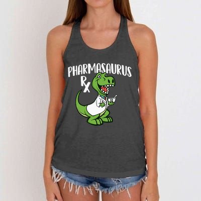 Pharmasaurus Rx Pharmacist Pharmacy Technician Apothecary Women's Knotted Racerback Tank