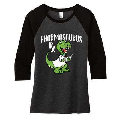 Pharmasaurus Rx Pharmacist Pharmacy Technician Apothecary Women's Tri-Blend 3/4-Sleeve Raglan Shirt