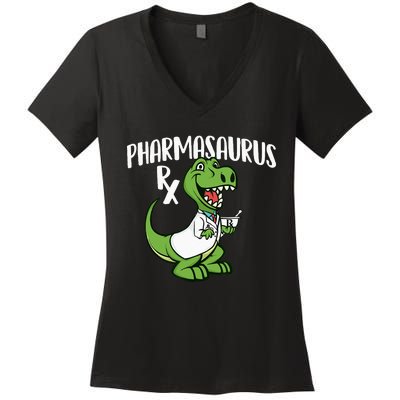 Pharmasaurus Rx Pharmacist Pharmacy Technician Apothecary Women's V-Neck T-Shirt