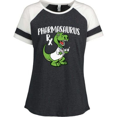 Pharmasaurus Rx Pharmacist Pharmacy Technician Apothecary Enza Ladies Jersey Colorblock Tee