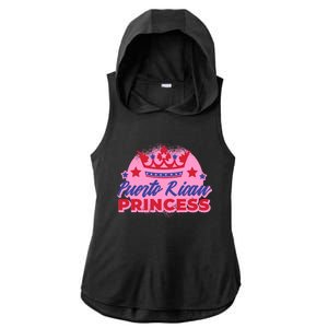 Puerto Rican Princess Ladies PosiCharge Tri-Blend Wicking Draft Hoodie Tank