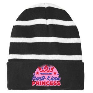 Puerto Rican Princess Striped Beanie with Solid Band