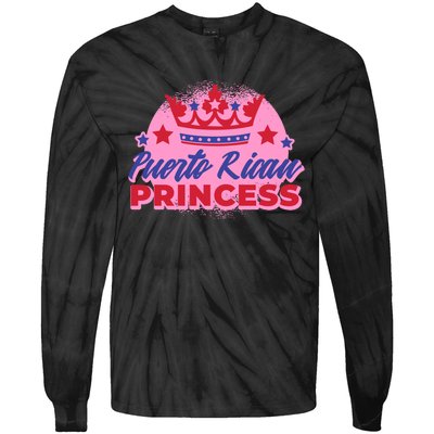 Puerto Rican Princess Tie-Dye Long Sleeve Shirt