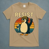Penguin Resist Penguin Protests Against Tariffs Funny T-Shirt