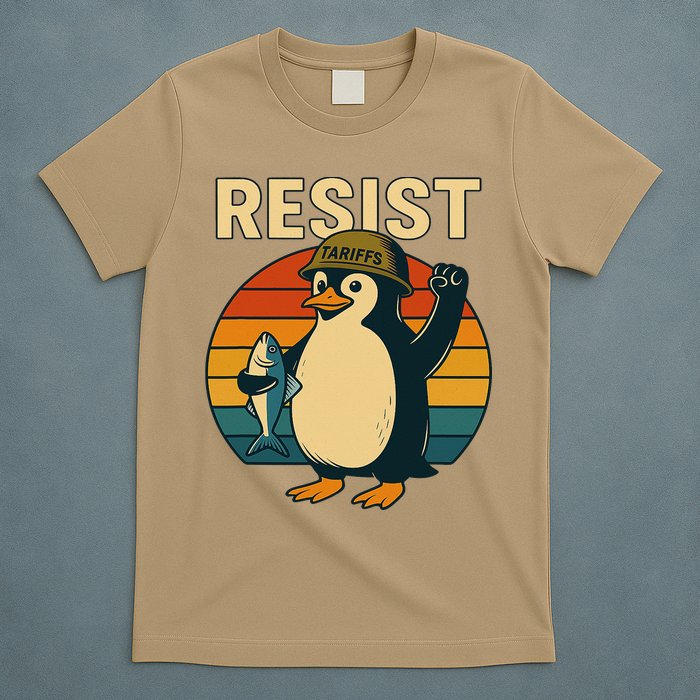 Penguin Resist Penguin Protests Against Tariffs Funny T-Shirt