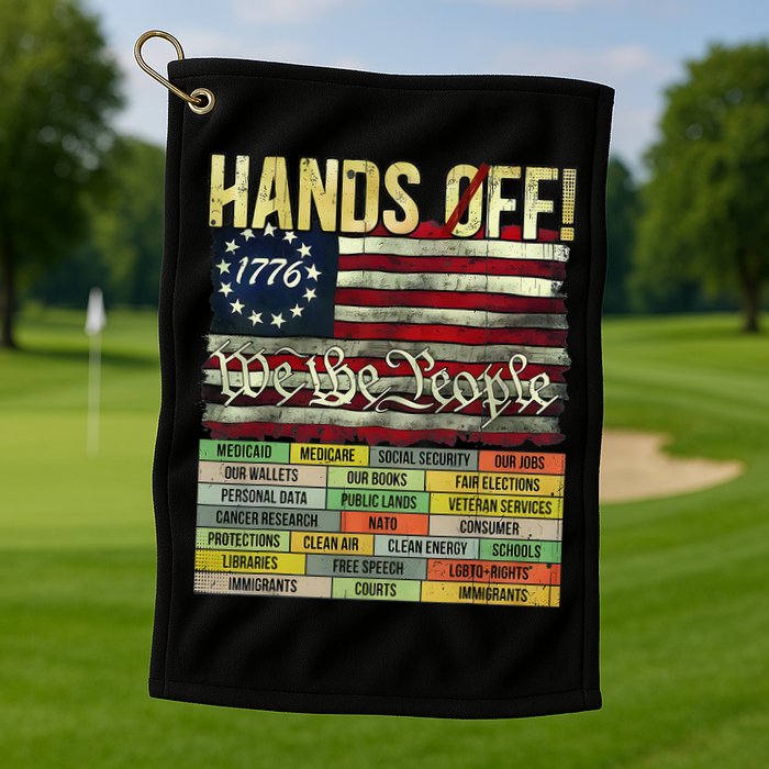 Penguin Resist Penguins Protest Against Tariffs Golf Towel