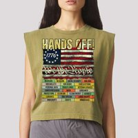 Penguin Resist Penguins Protest Against Tariffs Garment-Dyed Women's Muscle Tee