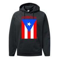 Puerto Rican Quebradillas Puerto Rico Flag Performance Fleece Hoodie