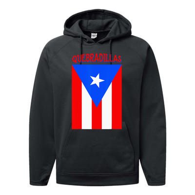 Puerto Rican Quebradillas Puerto Rico Flag Performance Fleece Hoodie