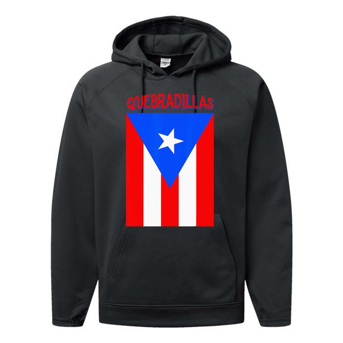 Puerto Rican Quebradillas Puerto Rico Flag Performance Fleece Hoodie