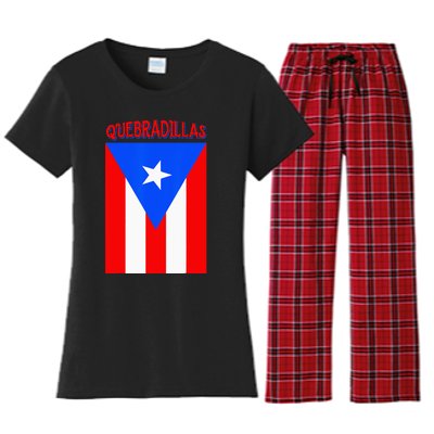 Puerto Rican Quebradillas Puerto Rico Flag Women's Flannel Pajama Set