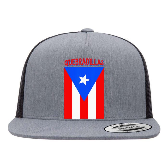 Puerto Rican Quebradillas Puerto Rico Flag Flat Bill Trucker Hat