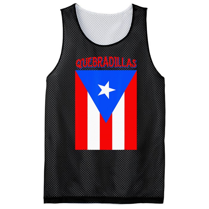 Puerto Rican Quebradillas Puerto Rico Flag Mesh Reversible Basketball Jersey Tank