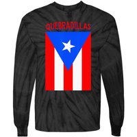 Puerto Rican Quebradillas Puerto Rico Flag Tie-Dye Long Sleeve Shirt