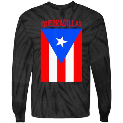 Puerto Rican Quebradillas Puerto Rico Flag Tie-Dye Long Sleeve Shirt