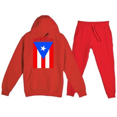 Puerto Rican Quebradillas Puerto Rico Flag Premium Hooded Sweatsuit Set