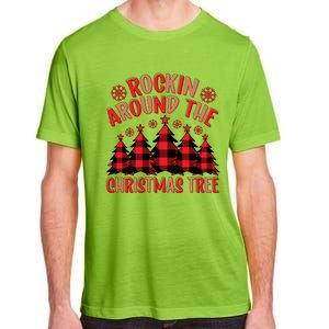 Plaid Retro Rockin Around The Christmas Tree Gift Adult ChromaSoft Performance T-Shirt