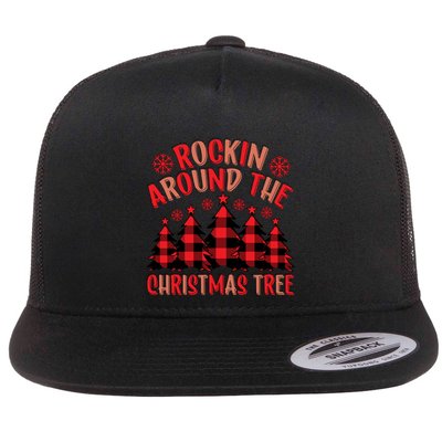 Plaid Retro Rockin Around The Christmas Tree Gift Flatbill Hat