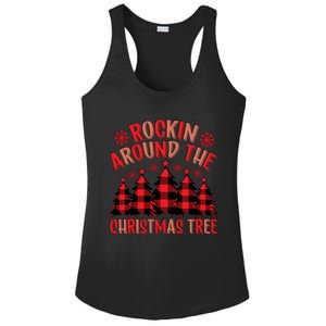 Plaid Retro Rockin Around The Christmas Tree Gift Ladies PosiCharge Competitor Racerback Tank