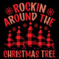 Plaid Retro Rockin Around The Christmas Tree Gift Cooling Performance Long Sleeve Crew