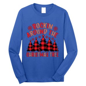 Plaid Retro Rockin Around The Christmas Tree Gift Long Sleeve Shirt