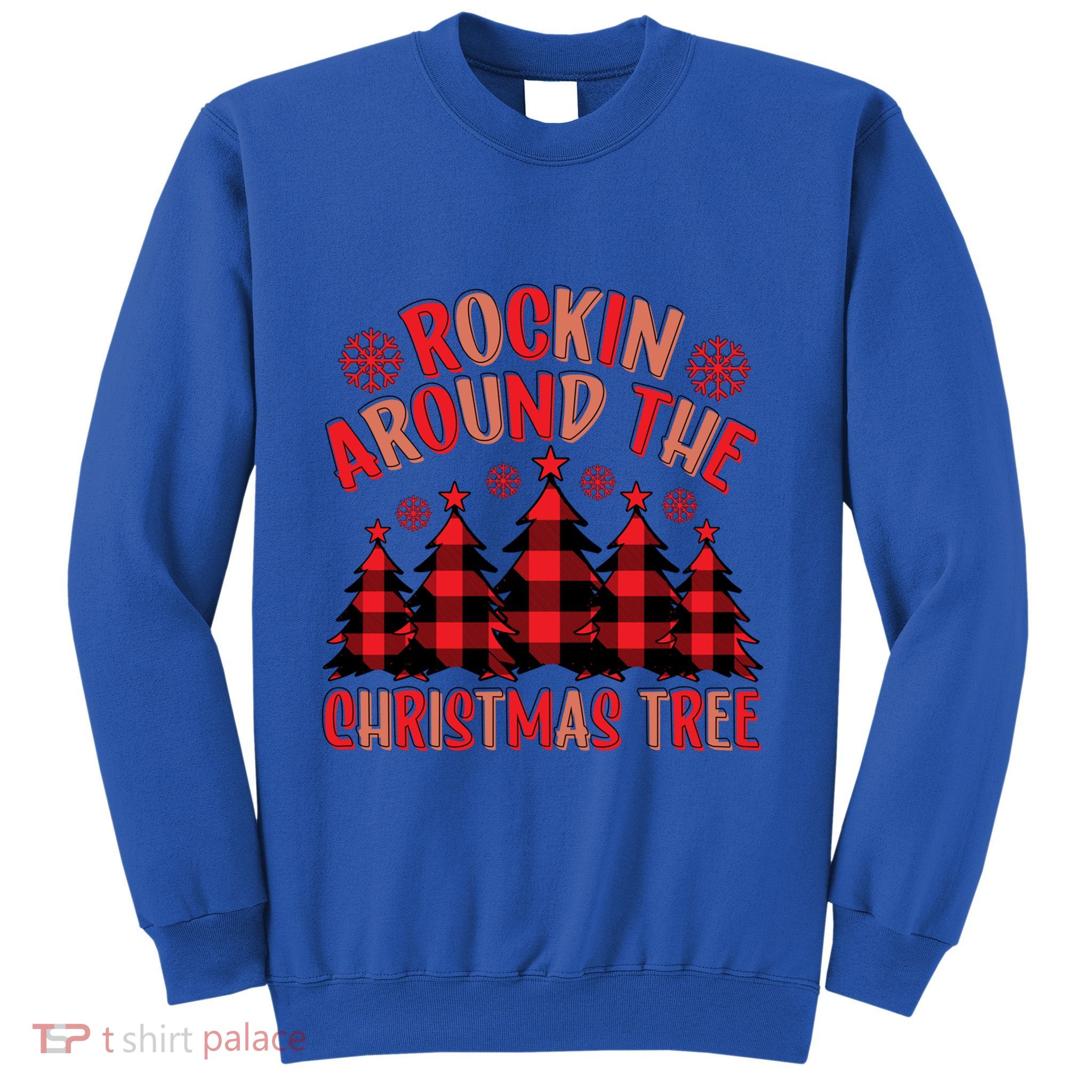 Plaid Retro Rockin Around The Christmas Tree Gift Sweatshirt