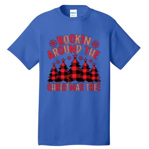 Plaid Retro Rockin Around The Christmas Tree Gift Tall T-Shirt