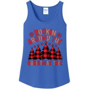 Plaid Retro Rockin Around The Christmas Tree Gift Ladies Essential Tank