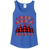 Plaid Retro Rockin Around The Christmas Tree Gift Ladies Essential Tank