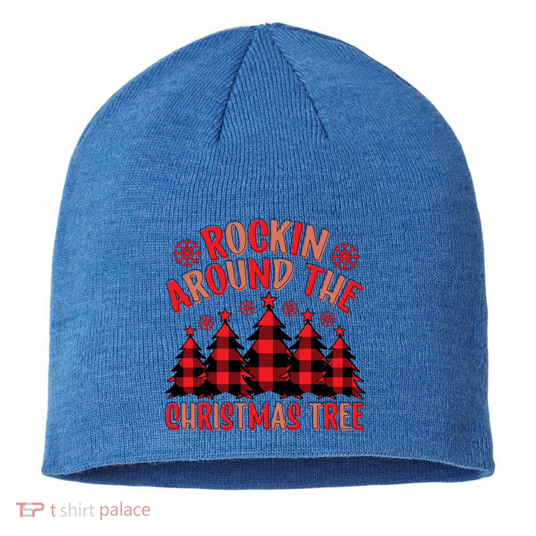 Plaid Retro Rockin Around The Christmas Tree Gift Sustainable Beanie