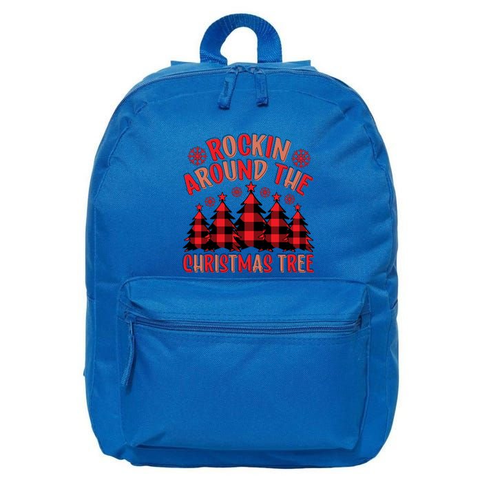 Plaid Retro Rockin Around The Christmas Tree Gift 16 in Basic Backpack