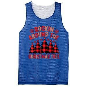 Plaid Retro Rockin Around The Christmas Tree Gift Mesh Reversible Basketball Jersey Tank