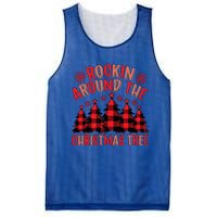 Plaid Retro Rockin Around The Christmas Tree Gift Mesh Reversible Basketball Jersey Tank