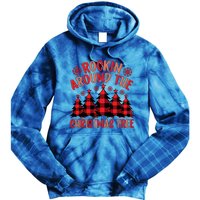 Plaid Retro Rockin Around The Christmas Tree Gift Tie Dye Hoodie