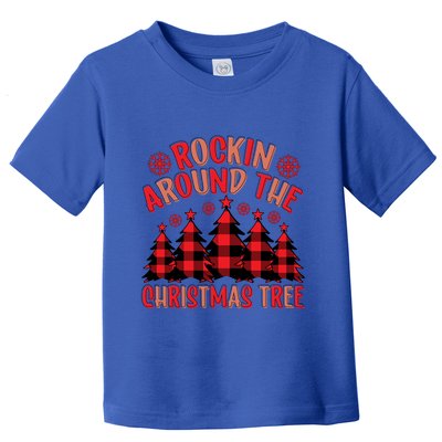 Plaid Retro Rockin Around The Christmas Tree Gift Toddler T-Shirt