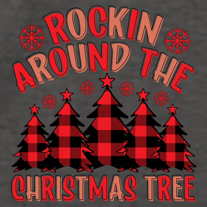 Plaid Retro Rockin Around The Christmas Tree Gift Vector Backpack