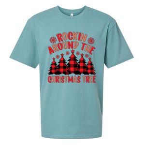 Plaid Retro Rockin Around The Christmas Tree Gift Sueded Cloud Jersey T-Shirt