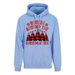 Plaid Retro Rockin Around The Christmas Tree Gift Unisex Surf Hoodie