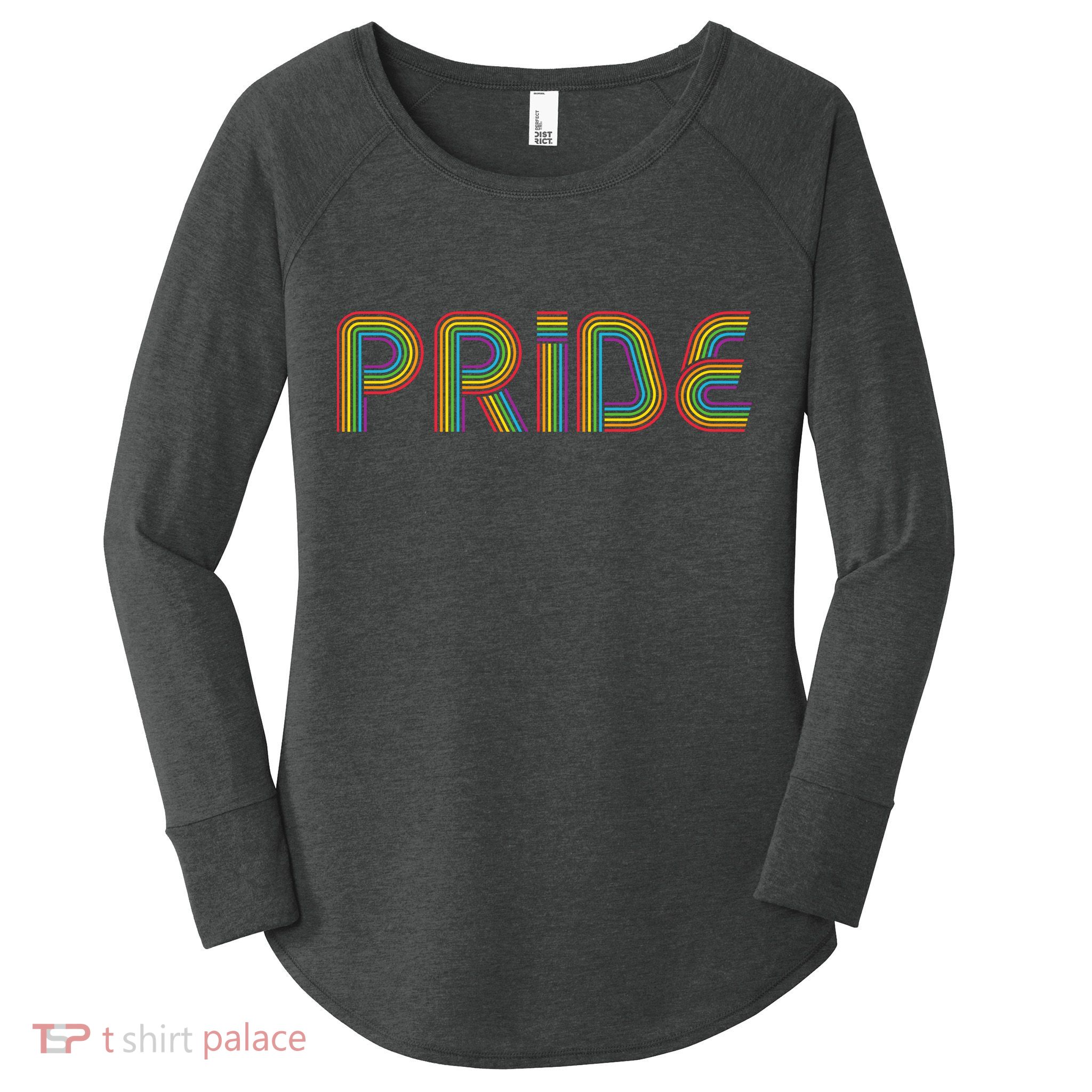 Pride Rainbow Retro Celebration Women's Perfect Tri Tunic Long Sleeve Shirt