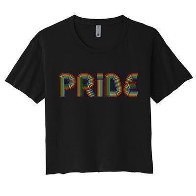 Pride Rainbow Retro Celebration Crop Top