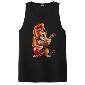 Punk RockN Roll Lion Goth Guitar Band Funny Lion Lover Gift PosiCharge Competitor Tank