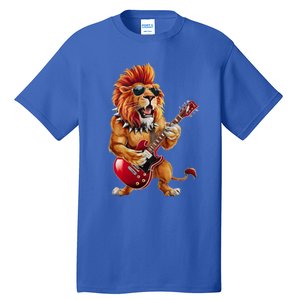 Punk RockN Roll Lion Goth Guitar Band Funny Lion Lover Gift Tall T-Shirt