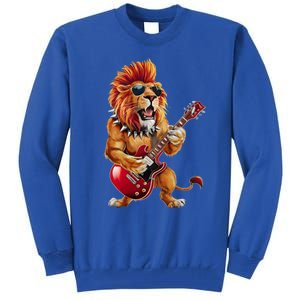 Punk RockN Roll Lion Goth Guitar Band Funny Lion Lover Gift Tall Sweatshirt